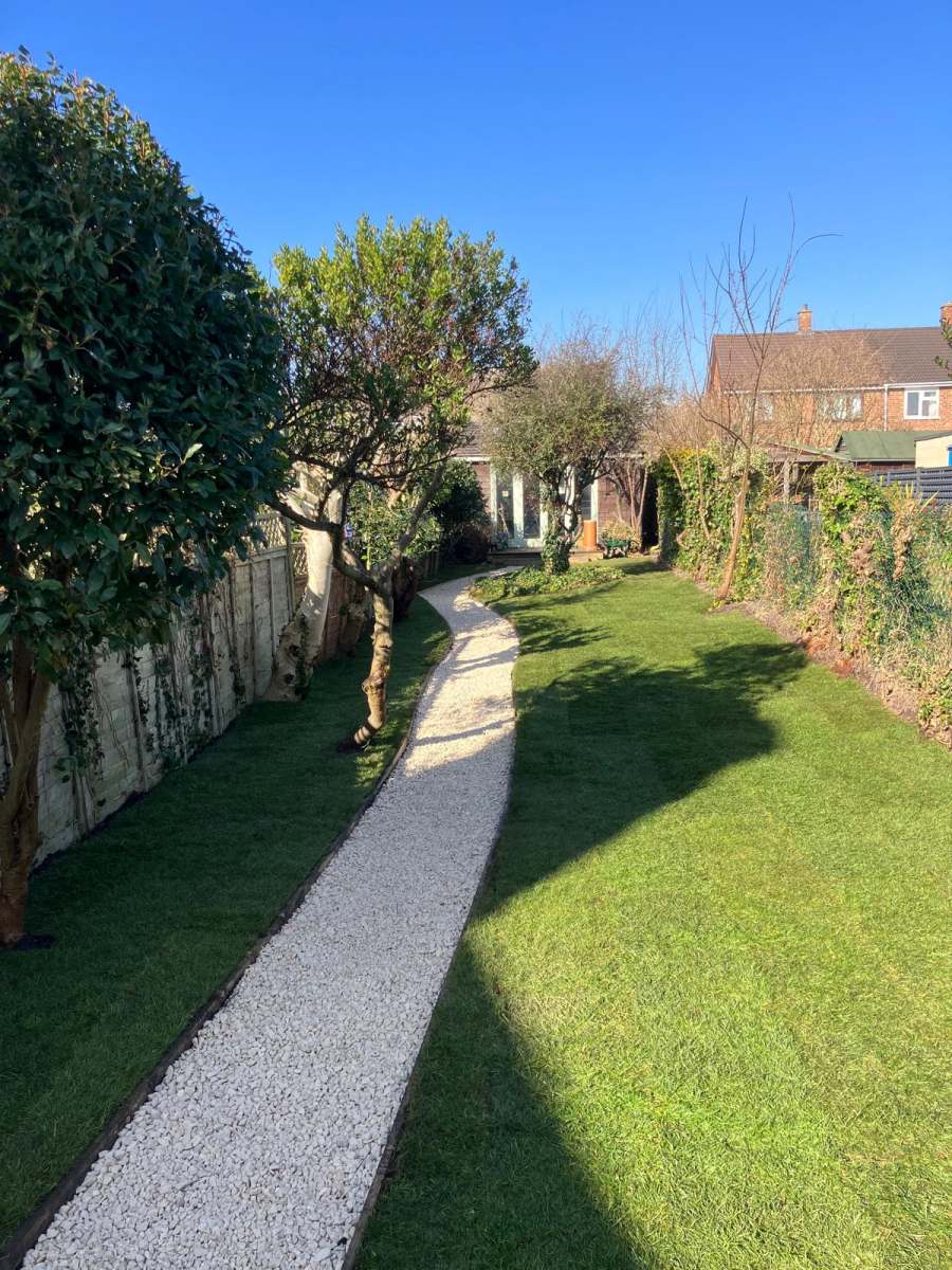 Well-maintained garden with lush greenery, trimmed hedges, and vibrant plants by Seaby's Grounds Maintenance in Cambridge.